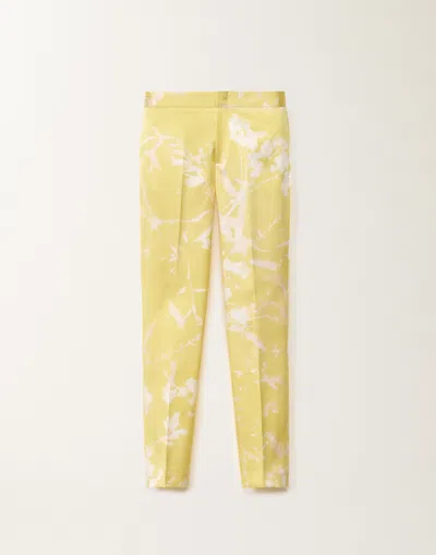 Fabiana Filippi Montefalco Tilia-print Silk Trousers In Yellow