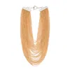 Fabiana Filippi Multi-strand Blush Necklace With Metallic Clasps In Metallic