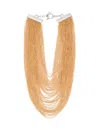 Fabiana Filippi Multi-strand Blush Necklace With Metallic Clasps In Metallic