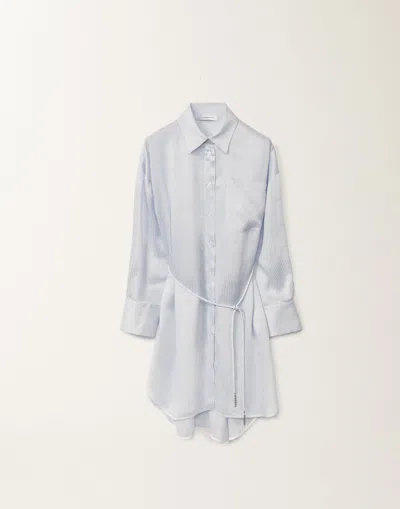 Fabiana Filippi Multi-striped Viscose And Silk Shirt In Sky Blue