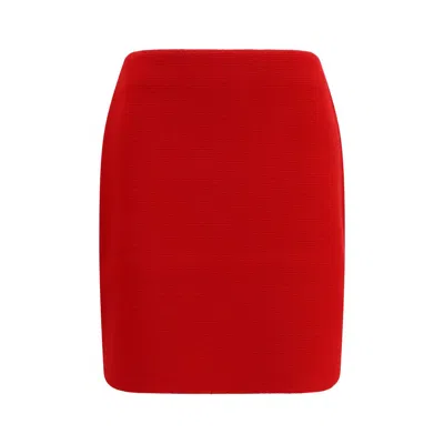 Fabiana Filippi Multicolor Wool Oves Aries Mini Skirt In Red