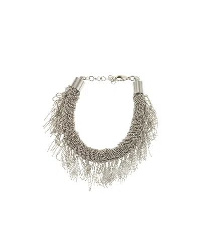 Fabiana Filippi Multi-strand Fringe Necklace In Silver