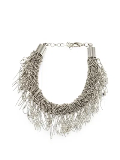 Fabiana Filippi Multi-strand Fringe Necklace In Transparent