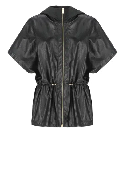 Fabiana Filippi Nappa Leather Cape In Black
