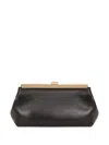 Fabiana Filippi Nappa Leather Clutch In Black