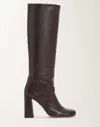 Fabiana Filippi Nappa Leather Heeled High Boots In Brown