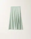 Fabiana Filippi Nappa Leather Skirt In Aquagreen