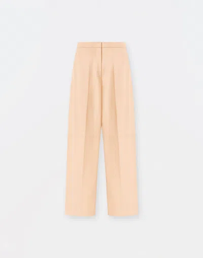 Fabiana Filippi Nappa Leather Trousers In Dusty Pink