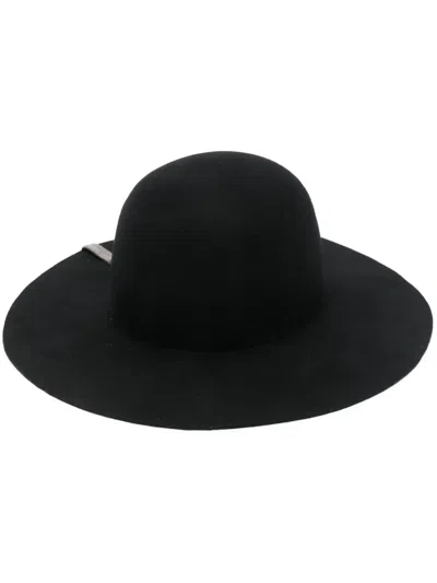 Fabiana Filippi Narrow-brim Wool Hat In Black