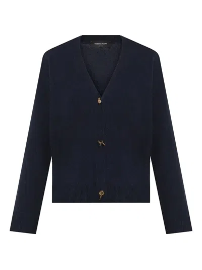 Fabiana Filippi Navy Blue Knit Cardigan