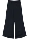 Fabiana Filippi Navy Blue Wide-leg Trousers In Black