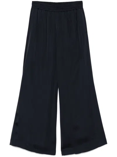 Fabiana Filippi Navy Blue Wide-leg Trousers In Black