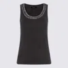 Fabiana Filippi Top Embellished Neckline Sleeveless Design Style In Black