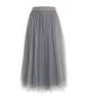 Fabiana Filippi Tulle Midi Skirt In Grey