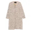 Fabiana Filippi Longline Coat With Button Detail And Sleeves In Neutral
