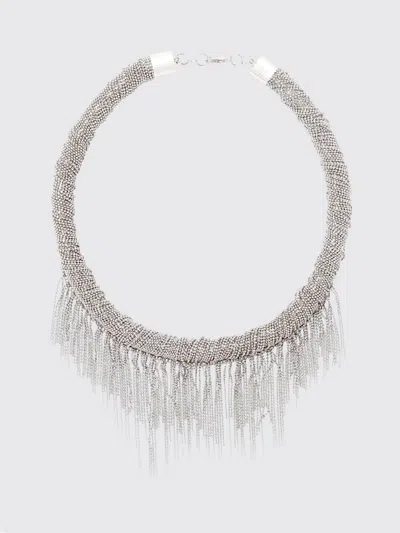 Fabiana Filippi Nickel-free Multi-strand Brass Choker Necklace In Gray