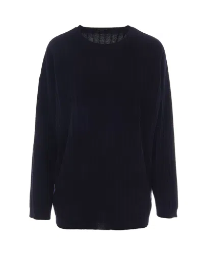 Fabiana Filippi Night Blue Platinum Wool-blend Sweater In Black