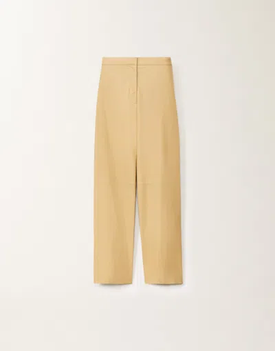 Fabiana Filippi Norcia Lightweight Nappa Leather Trousers In Yellow