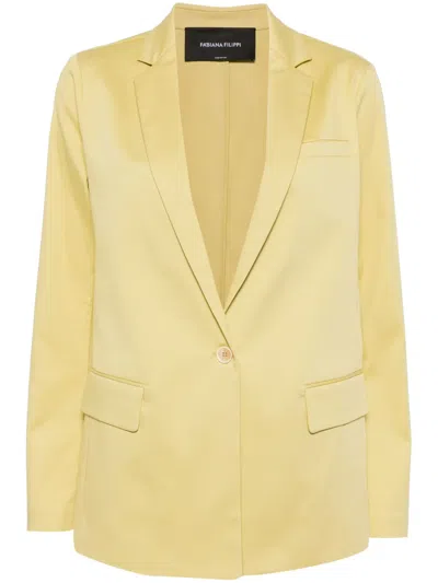 Fabiana Filippi Notched-lapels Single-breasted Blazer In Yellow
