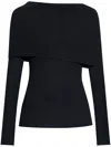 Fabiana Filippi Off-shoulder Ribbed Sweater In Black