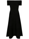 Fabiana Filippi Maxi Black Dress With Flared Skirt In Viscose Blend Woman In Black  