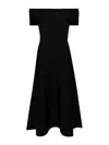 Fabiana Filippi Maxi Black Dress With Flared Skirt In Viscose Blend Woman In Black
