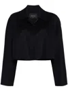 Fabiana Filippi Open-front Felted Cropped Jacket In Blue