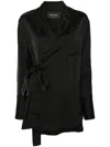 Fabiana Filippi Open-front Satin Blazer In Black