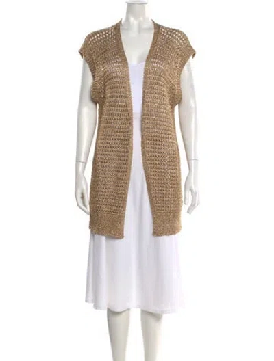 Pre-owned Fabiana Filippi Open Front Sweater In Neutral