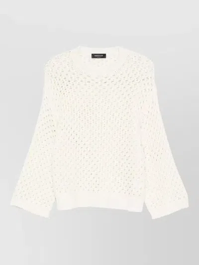 FABIANA FILIPPI OPEN-KNIT CREW NECK LONG SLEEVE SWEATER
