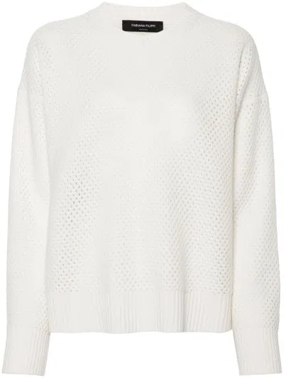Fabiana Filippi Wool-cotton Blend Crew-neck Sweater In Raffia