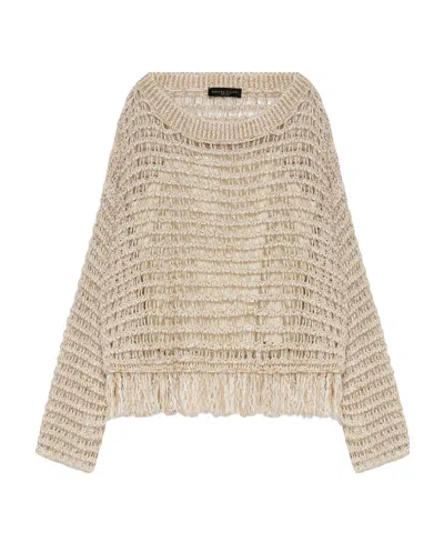 Fabiana Filippi Open-knit Fringe-trimmed Jumper In Multi