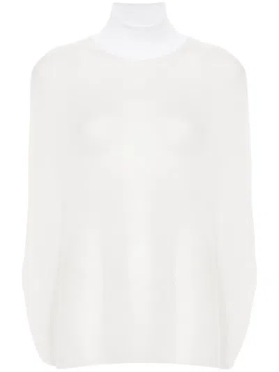 Fabiana Filippi Open-knit High-neck Top In White