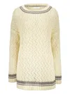 Fabiana Filippi Long Sleeve Sweater In Neutrals