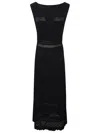 Fabiana Filippi Open-knit Maxi Dress With Ruffled Hem In Black