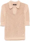 Fabiana Filippi Open-knit Polo Top In Neutrals
