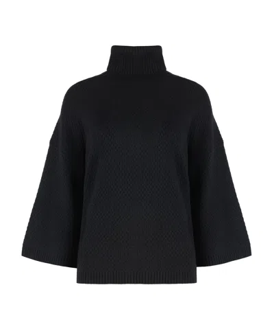 Fabiana Filippi Wool Blend Turtleneck Sweater In Black