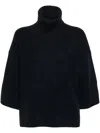 Fabiana Filippi Threequarters Sleeve Turtle Neck Sweater In Blue