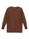 Fabiana Filippi Wool-blend Crew-neck Sweater In Brown
