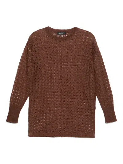 Fabiana Filippi Wool-blend Crew-neck Sweater In Brown