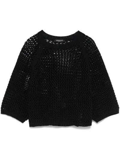 Fabiana Filippi Open-knit T-shirt In Black