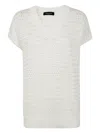 Fabiana Filippi Women's Cotton Crochet Jumper With Sequins Sweater In White