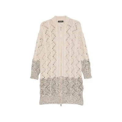 Fabiana Filippi Open-knit Zip-up Cardigan In Multi