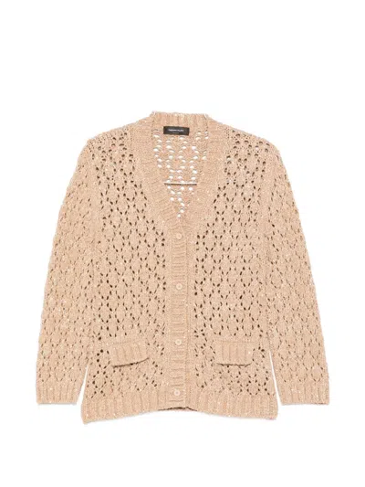 Fabiana Filippi Openwork Flap-pockets Cardigan In Neutral