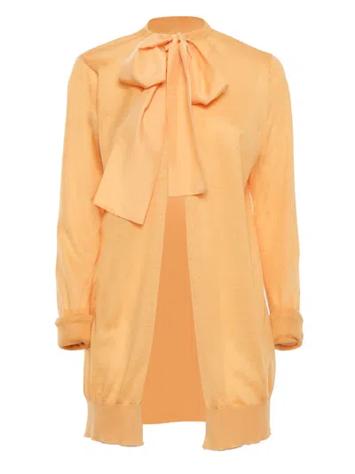 FABIANA FILIPPI ORANGE CARDIGAN WITH BOW