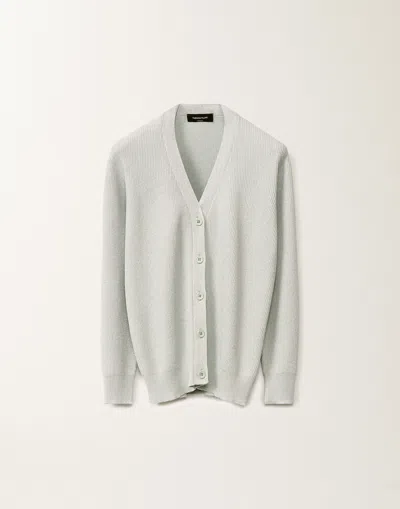 Fabiana Filippi Organic Cotton And Lurex Cardigan In Aquagreen