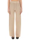 Fabiana Filippi Organic Cotton And Lurex Wide Leg Pants In Beige
