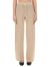 Fabiana Filippi Organic Cotton And Lurex Wide Leg Pants In Beige