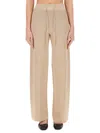 Fabiana Filippi Organic Cotton And Lurex Wide Leg Pants In Beige