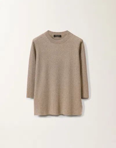 Fabiana Filippi Organic Cotton And Lurex Sweater In Brown